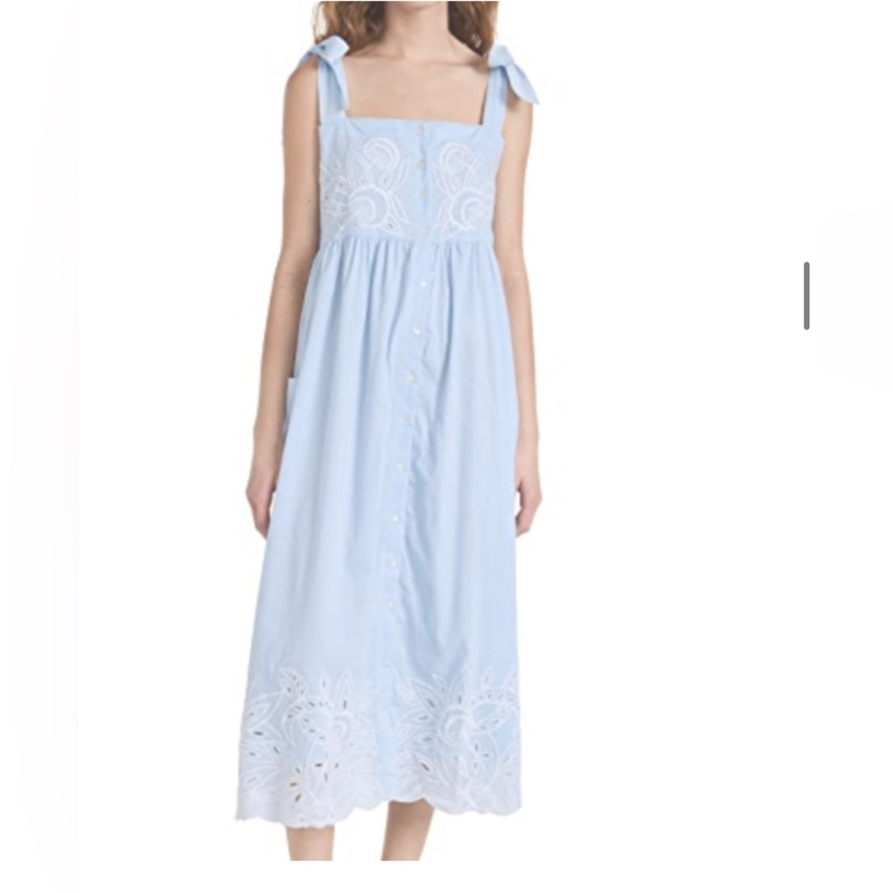 Juliet Dunn FLORAL TIE SHOULDER DRESS